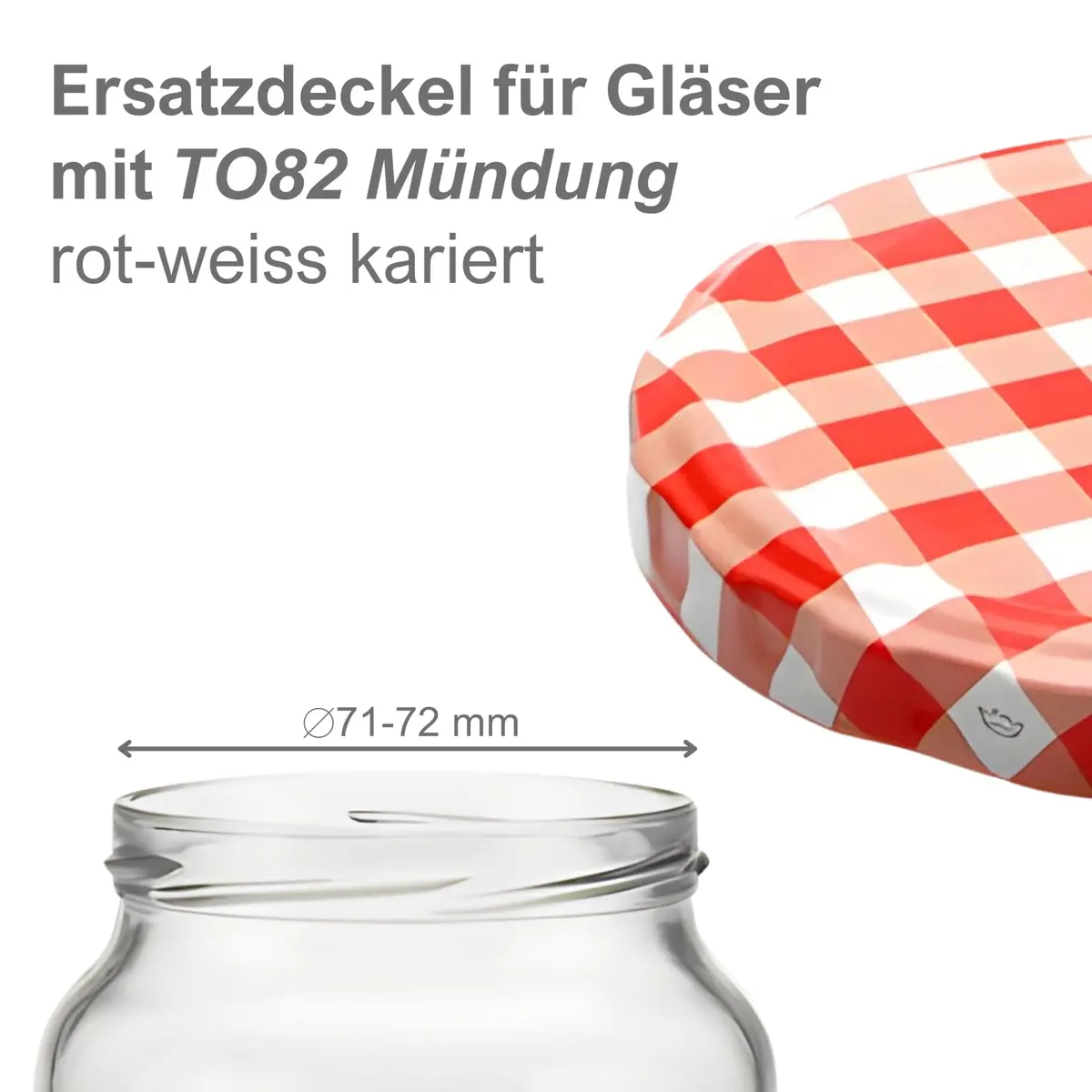 Devitre 20 Twist-Off Lids 82mm (2.7in) Red/White | Airtight Seal for Jars with 71-72mm Mouth - view 4