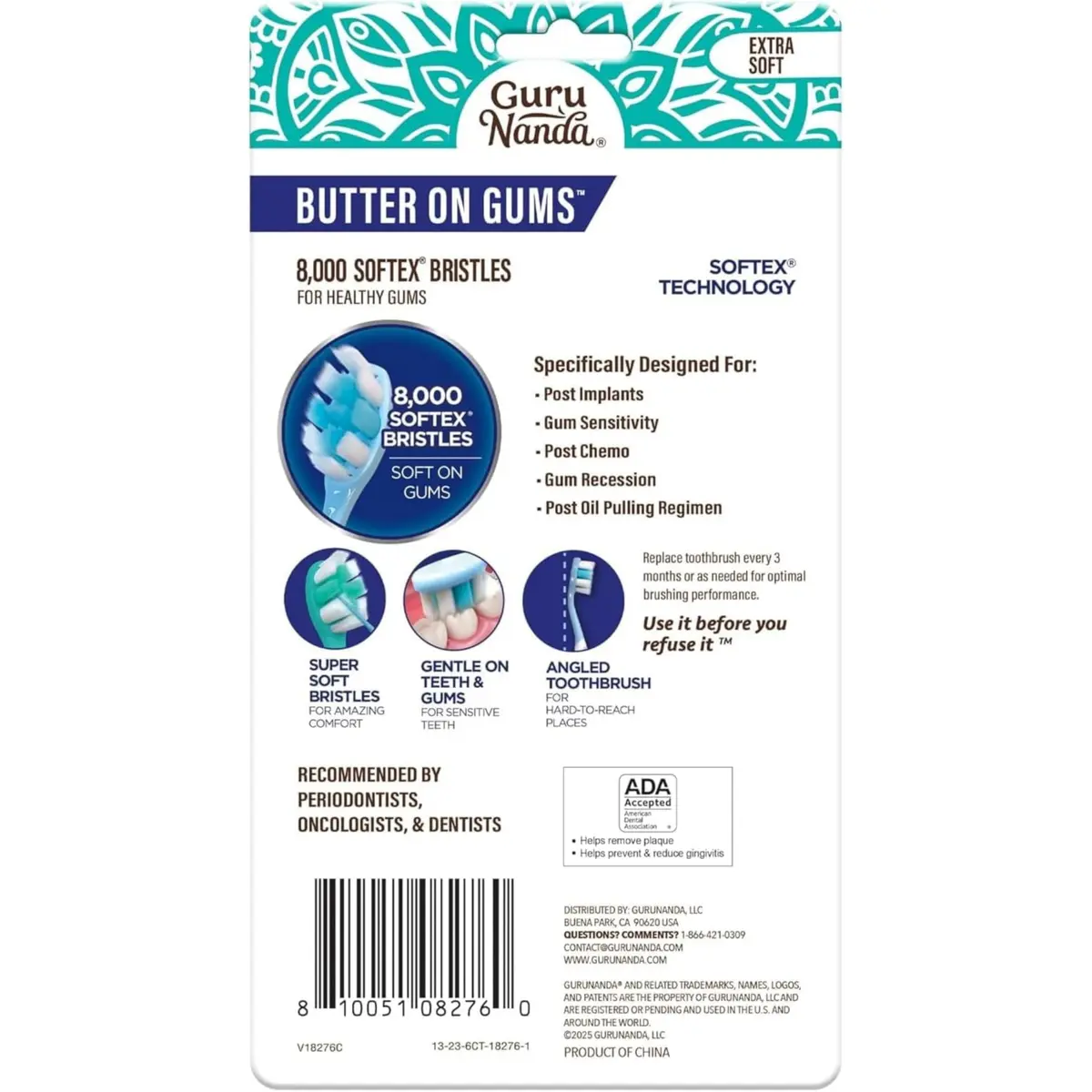 GuruNanda Butter on Gums Toothbrush 6 Ct (Pack of 4) | ADA Accepted Ultra Soft Bristles for Sensitive Gums - view 9