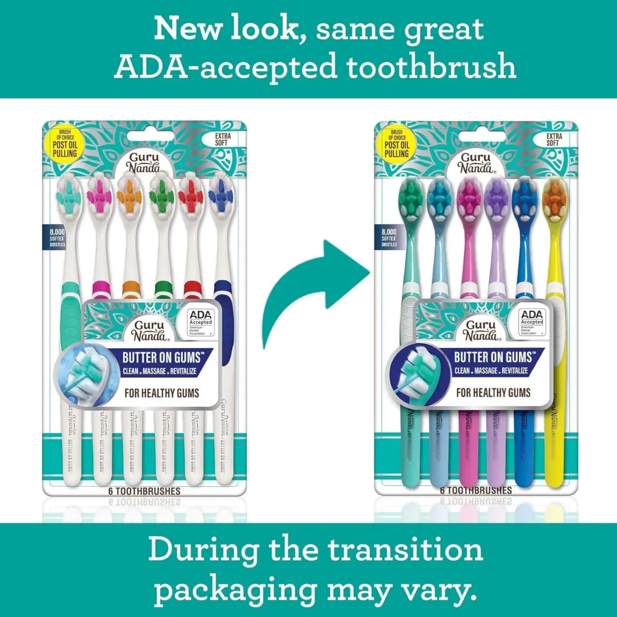 GuruNanda Butter on Gums Toothbrush 6 Ct (Pack of 4) | ADA Accepted Ultra Soft Bristles for Sensitive Gums - view 2