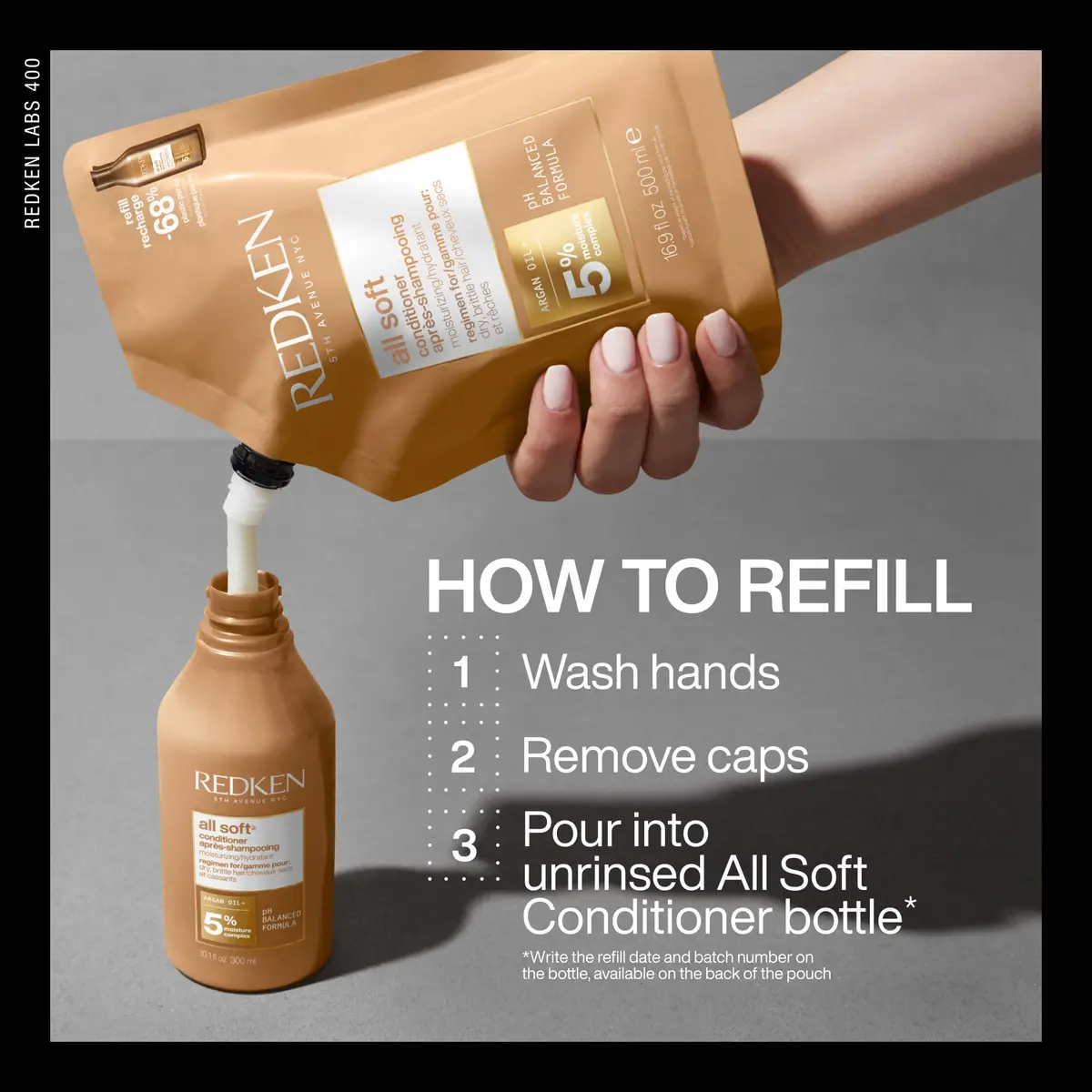 Redken All Soft Conditioner – For Dry, Brittle Hair, Refill 500ml (16.9 Fl Oz) | Deeply Softens & Nourishes Dry Hair - view 6