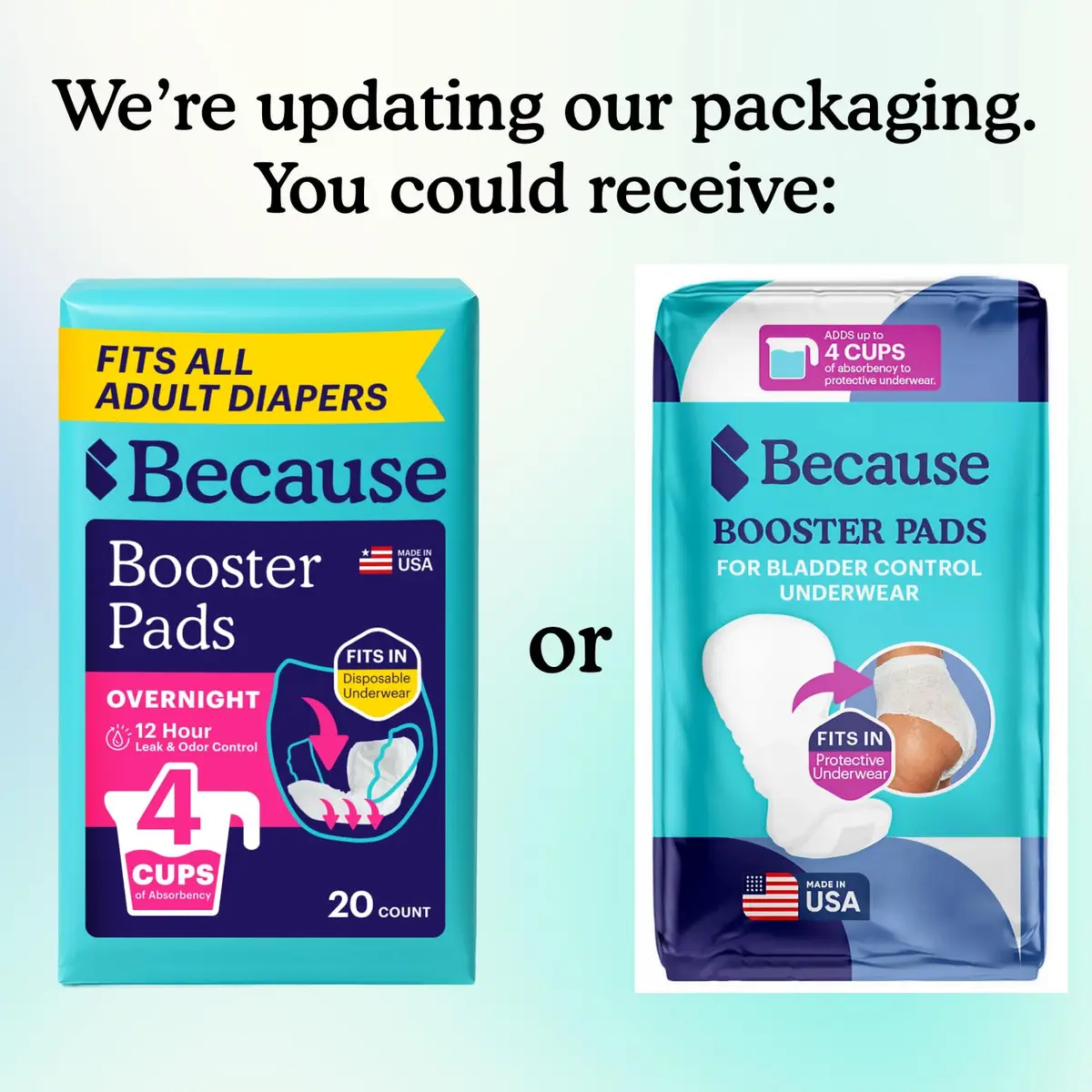 Because Overnight Booster Pads Fits All Adult Diapers | Extra Absorbency for Night Use - view 4