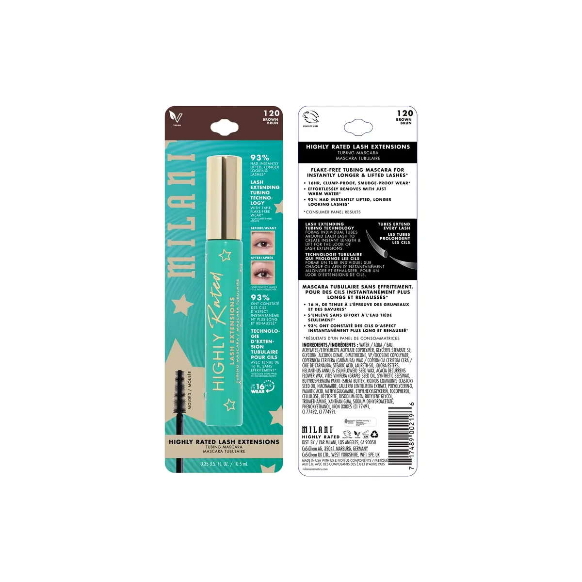 Milani Tubing Mascara for Length | Flake-Free, 24Hr Wear, Nourishing Formula - view 2