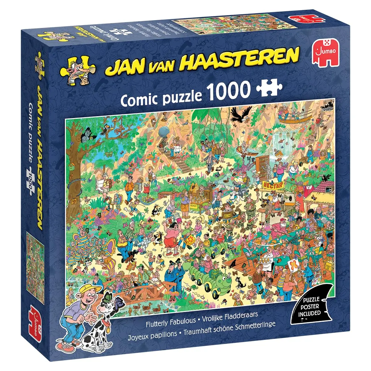 Jan van Haasteren Flutterly Fabulous Puzzle 1000 Teile | Butterfly Garden Scene, Recycled Cardboard, 68×49 cm - main product image