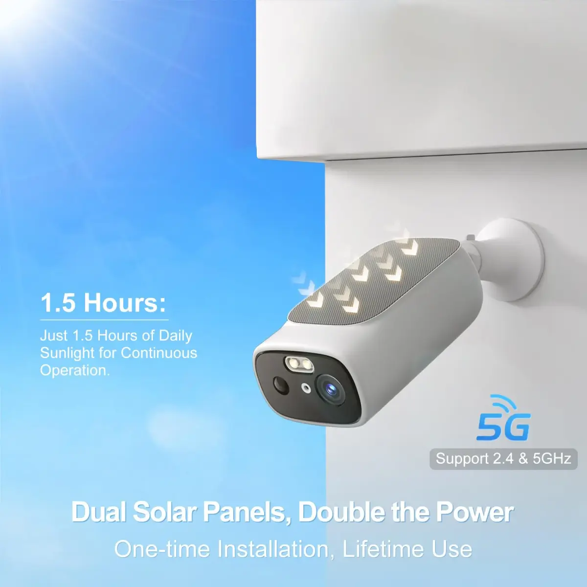 Camoon 2K Solar Security Camera Wireless Outdoor | 365-Day Uninterrupted Power with Built-in Solar Panel & 9600mAh Battery - view 2