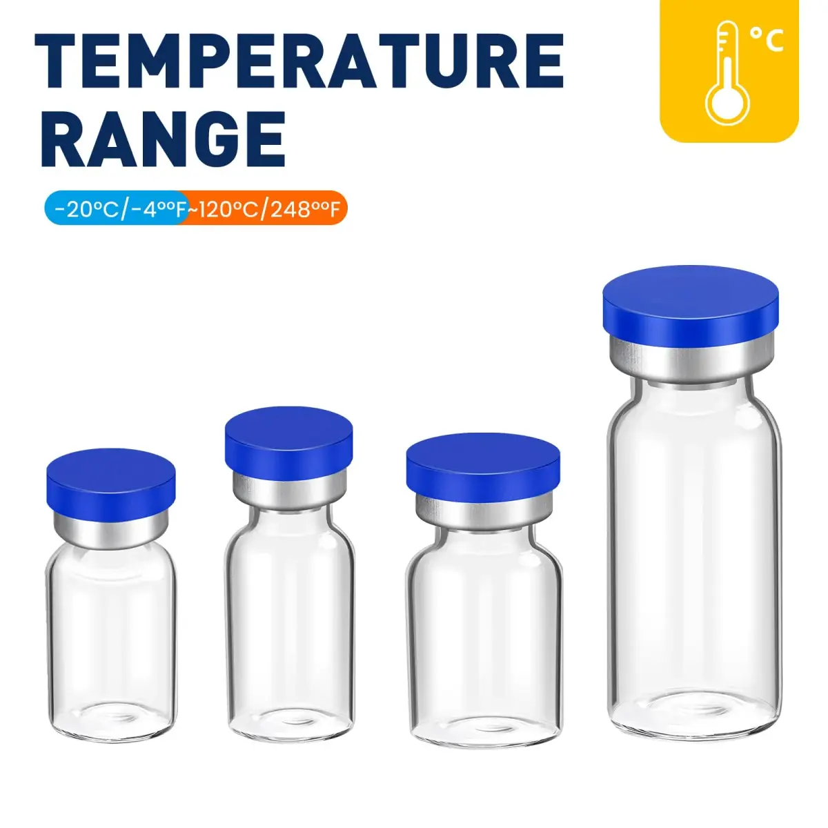 FURWEY Sterile Vials for Injection, 5ml Glass Empty Vials with Self-Healing Injection Ports, 20 Pack | Borosilicate Glass, Temperature Resistant, Individually Packaged - view 5