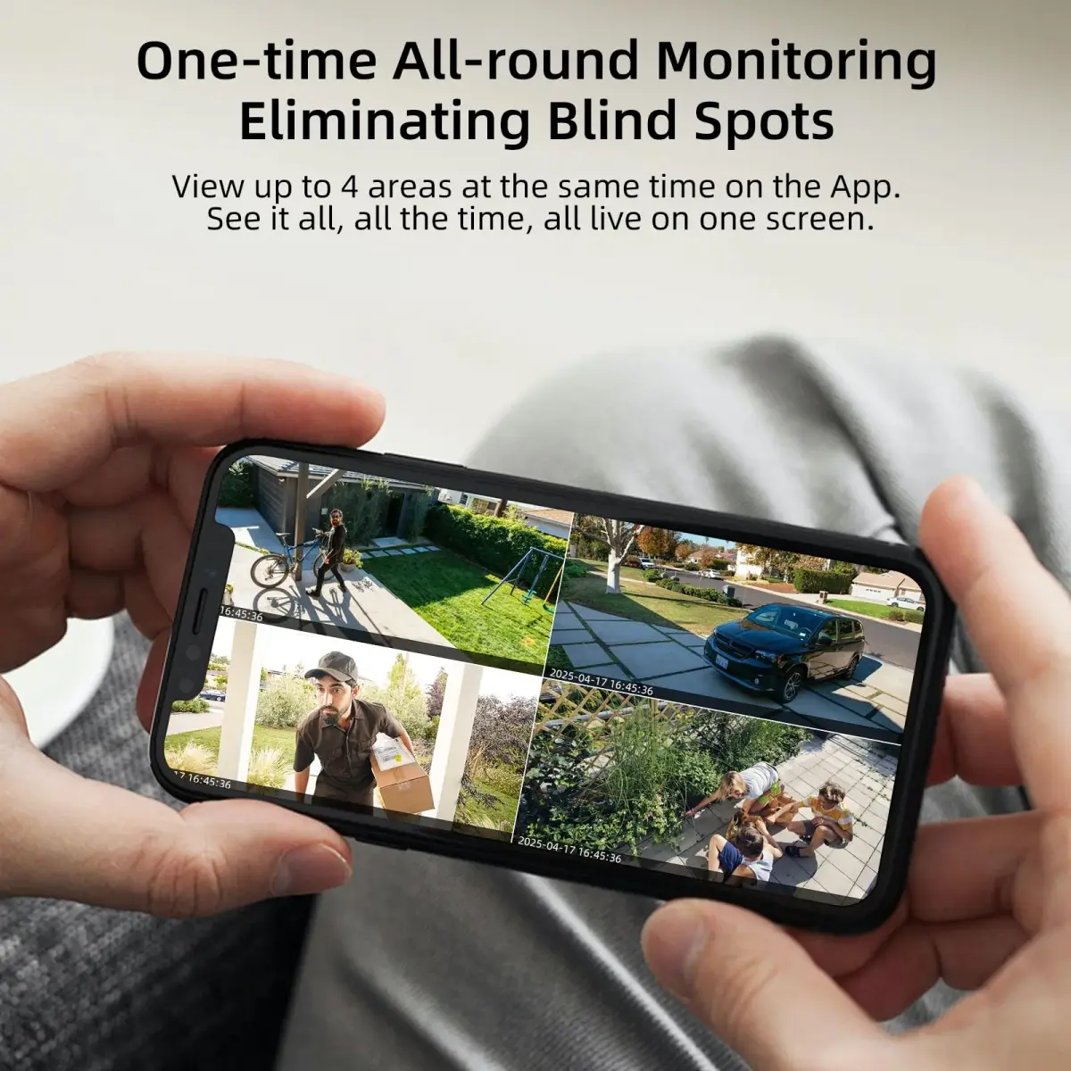 Camoon 2K Solar Security Camera Wireless Outdoor with Built-in Solar Panel & 9600mAh Battery | AI Motion Detection, Color Night Vision, 2-Way Audio - view 7