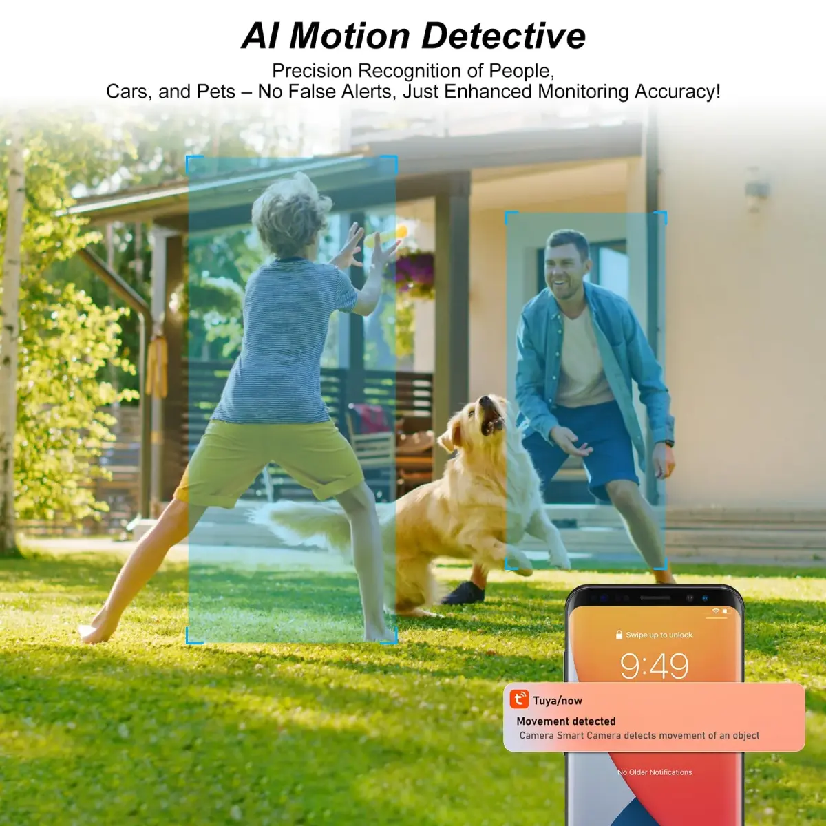 Camoon 2K Solar Security Camera Wireless Outdoor with Built-in Solar Panel & 9600mAh Battery | AI Motion Detection, Color Night Vision, 2-Way Audio - view 3