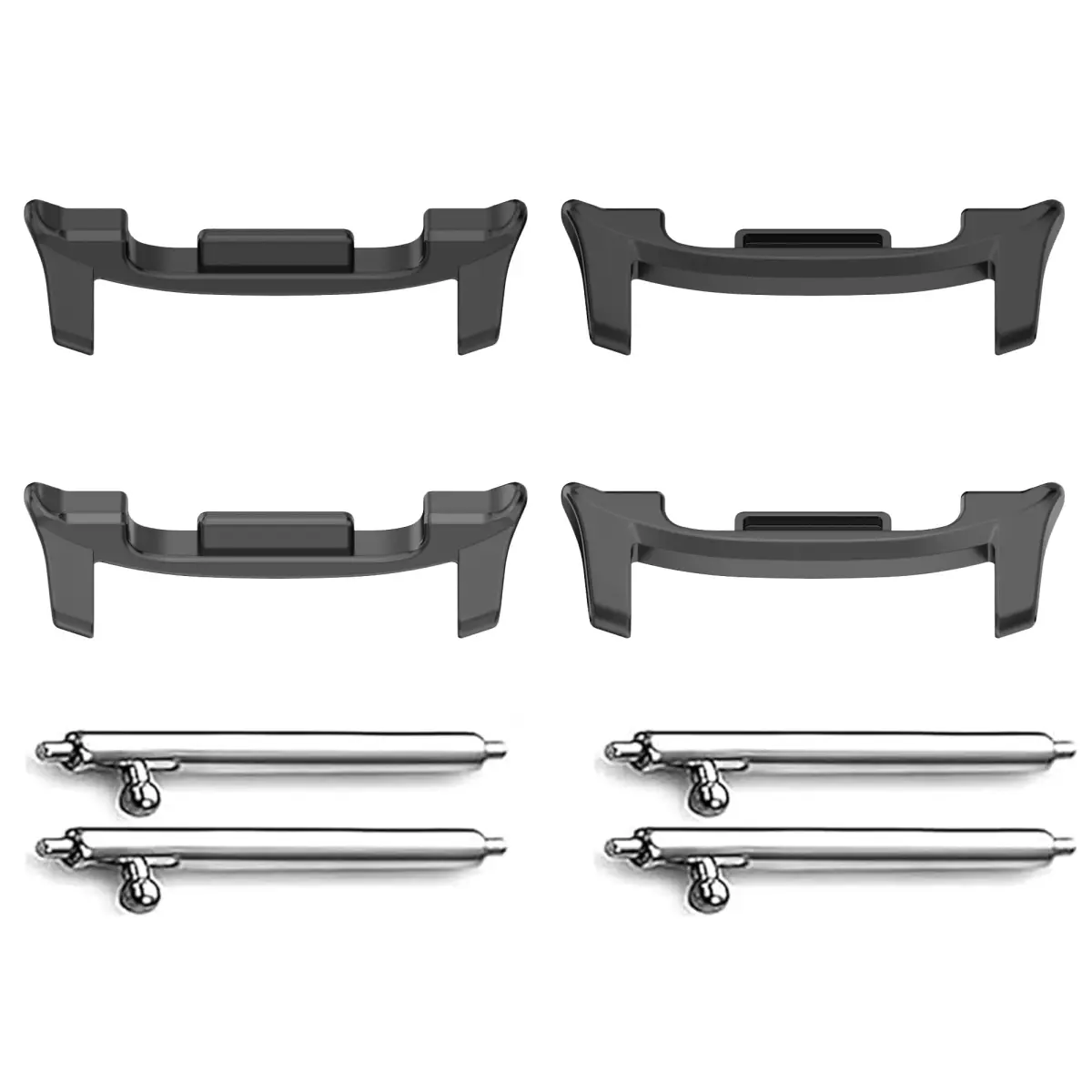 E ECSEM 22mm Stainless Steel Watch Band Connectors for Samsung Galaxy Watch 9/8/8 Classic | Black & Gray - main product image