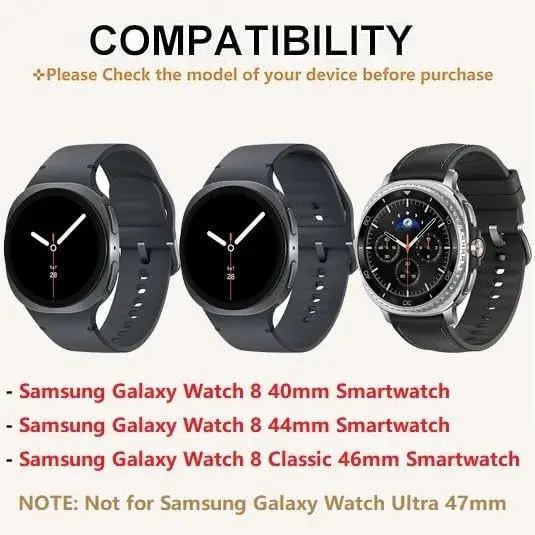 E ECSEM Stainless Steel Watch Band Connectors for Samsung Galaxy Watch 9/8/8 Classic 22mm | Pack of 2 Black Adapters - view 2