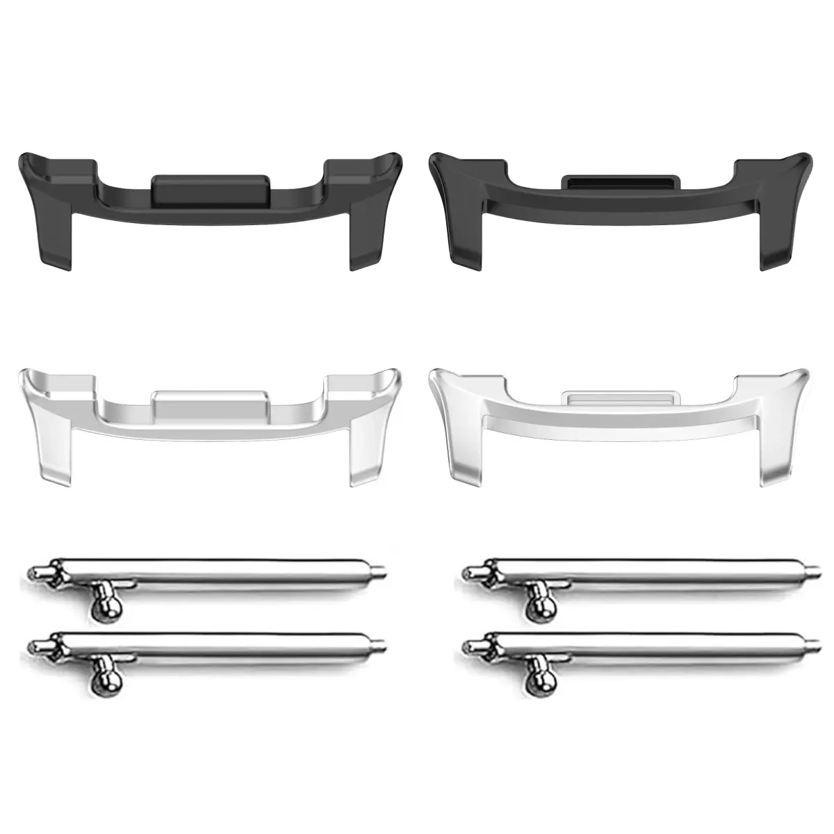 E ECSEM Black Watch Band Connectors for Samsung Galaxy Watch 9/8/8 Classic 22mm | Stainless Steel Adapters - main product image