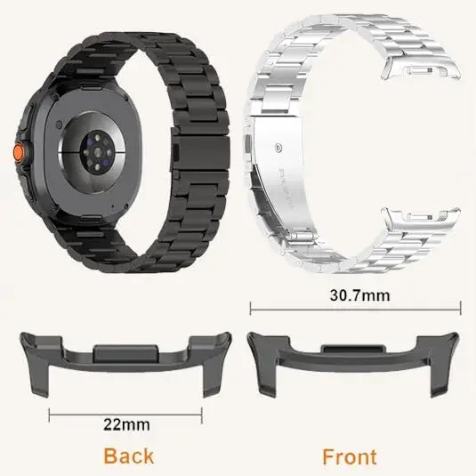E ECSEM Black Watch Band Connectors for Samsung Galaxy Watch 9/8/8 Classic 22mm | Stainless Steel Adapters - view 4