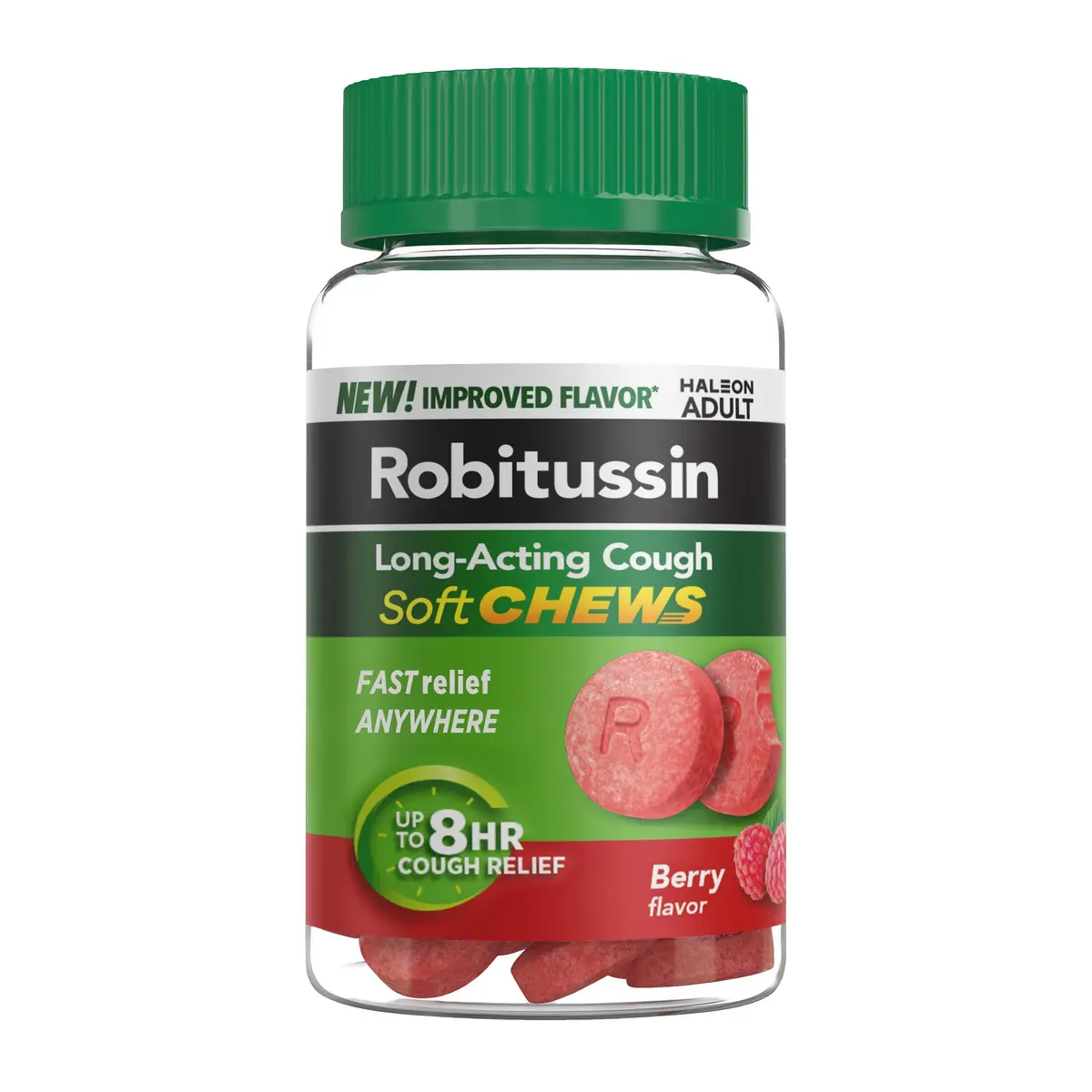 Robitussin Soft Chews Long-Acting Cough Medicine 20 Count | Berry Flavor, Fast Relief, USA Import - main product image