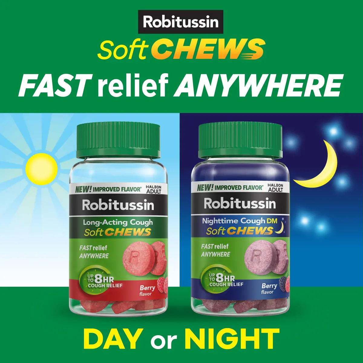 Robitussin Soft Chews Long-Acting Cough Medicine 20 Count | Berry Flavor, Fast Relief, USA Import - view 7