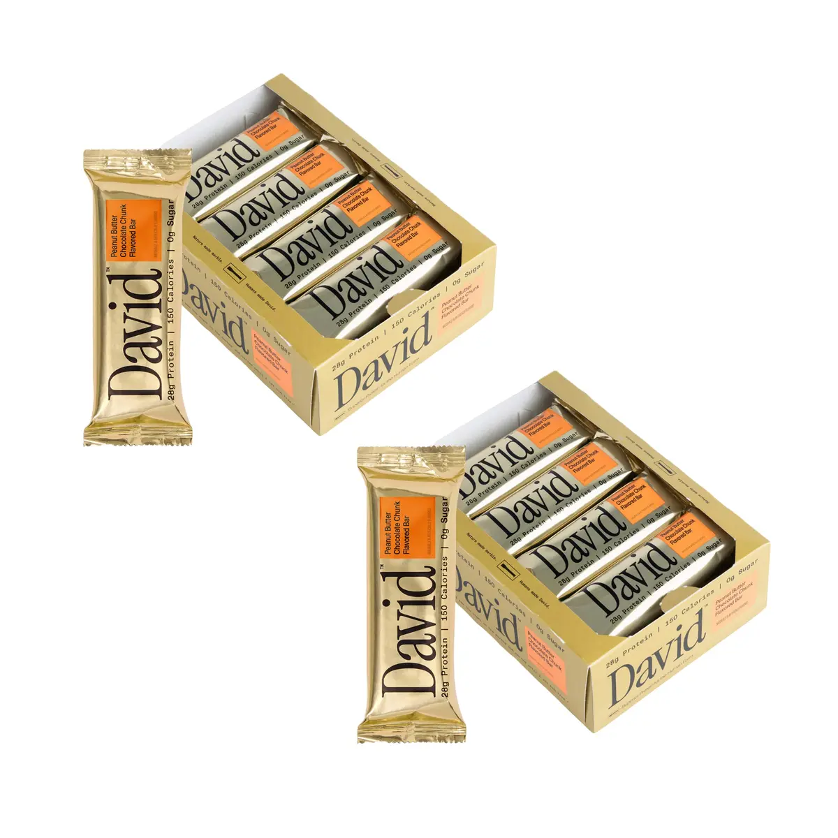 David Peanut Butter Chocolate Chunk Flavored Bars | 28g Protein | 24 Pack - main product image