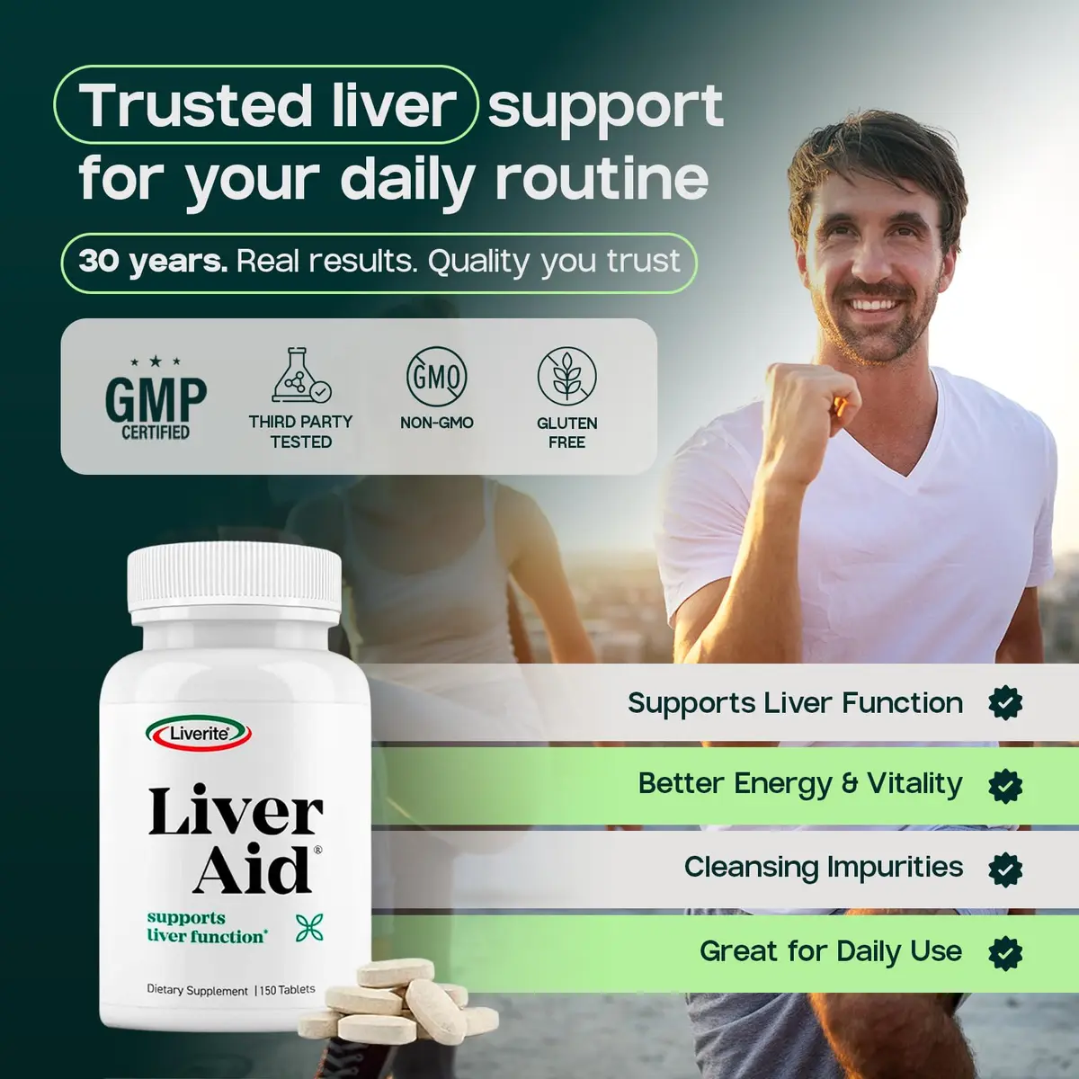 LIVERITE Liver Aid - Liver Support Supplement - 150 Tablets | Supports Liver Function & Energy - view 7