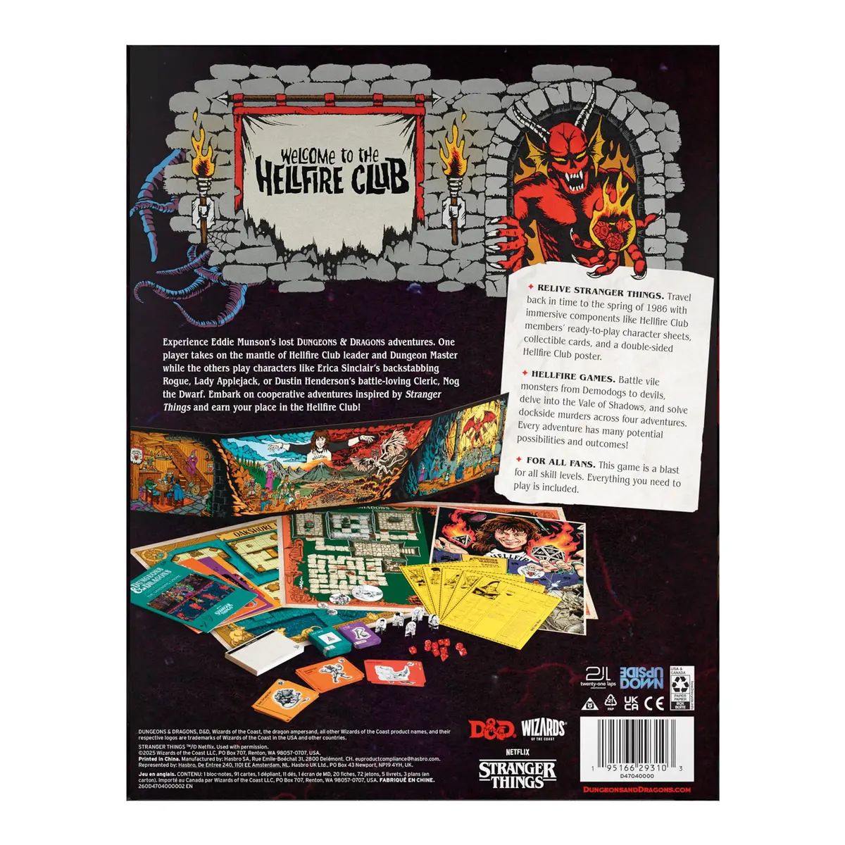 Dungeons & Dragons Stranger Things: Welcome to the Hellfire Club Adventure Game | 4 Adventures, 91 Cards, 11 Dice, Retro 80’s Flavor (9.02 x 11.50 x 2.36 inches) - view 7