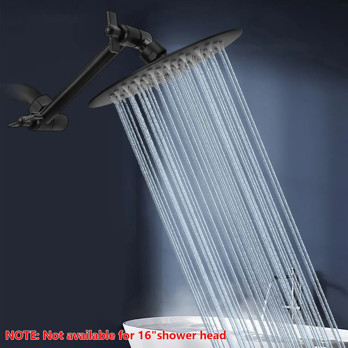 NearMoon Adjustable Shower Arm 5 Inch Matte Black | Universal Connection, Anti-leak, Easy Install - view 6