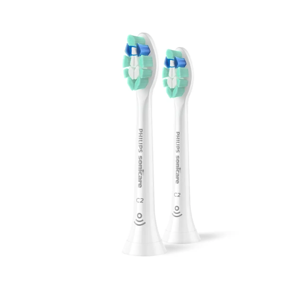 Philips Sonicare C2 Plaque Control Brush Head 2-Pack, White | Genuine USA Import for Superior Plaque Removal - main product image