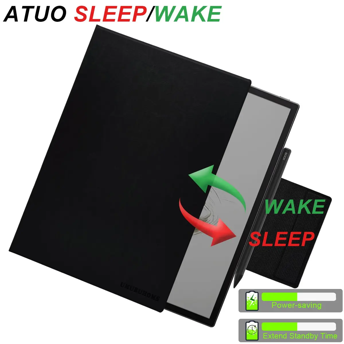 UMUBUHOMS Magnetic Stand Case for 13.3'' Boox Tab X C (2025) / Boox Note Max (2024) Lightweight Book Folio Cover with Auto Wake/Sleep (Black) - view 5