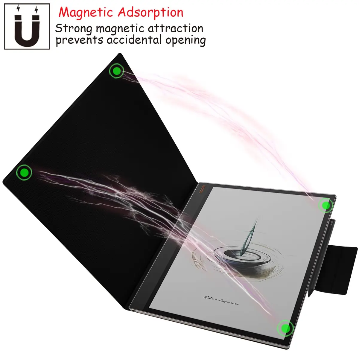 UMUBUHOMS Magnetic Stand Case for 13.3'' Boox Tab X C (2025) / Boox Note Max (2024) Lightweight Book Folio Cover with Auto Wake/Sleep (Black) - view 6