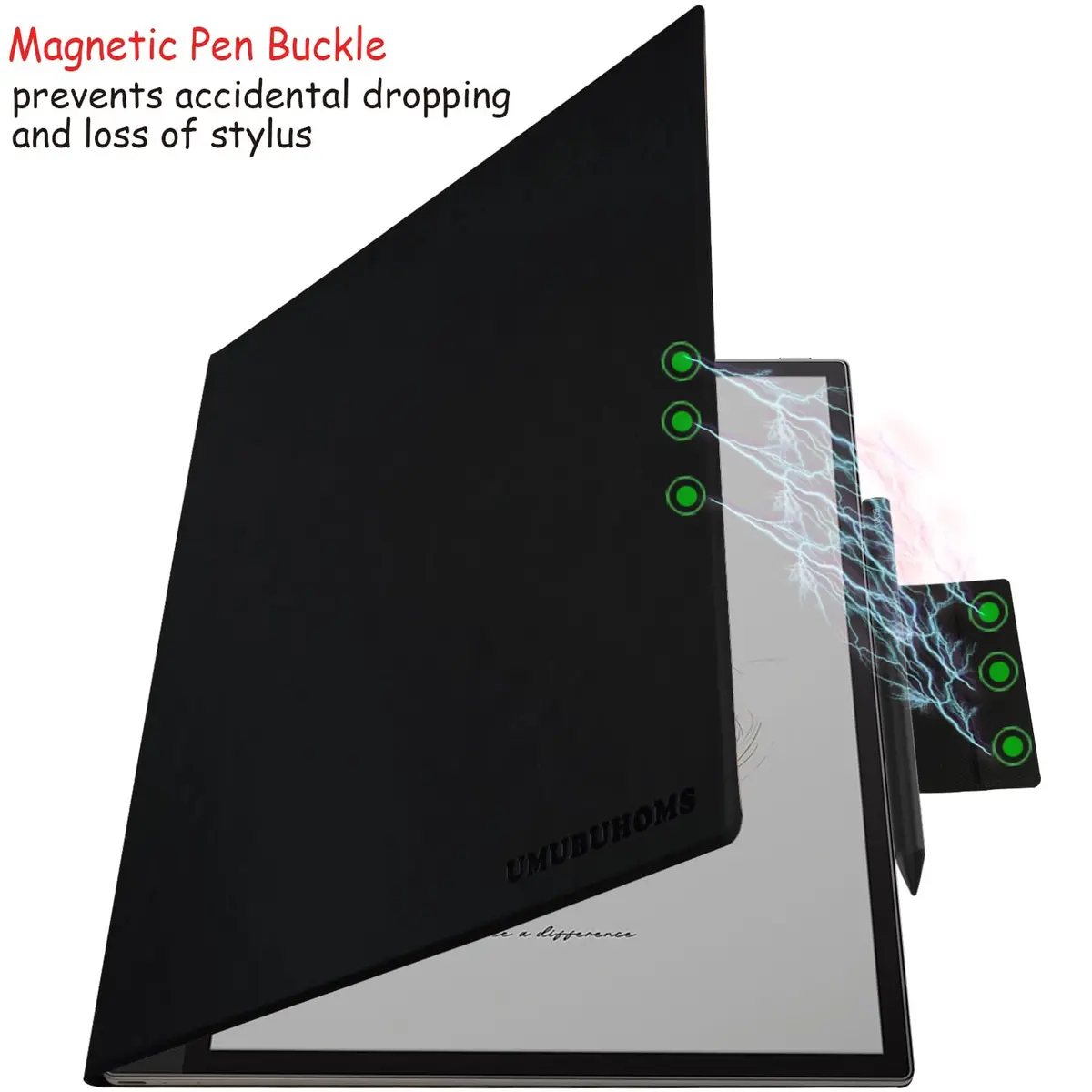 UMUBUHOMS Magnetic Stand Case for 13.3'' Boox Tab X C (2025) / Boox Note Max (2024) Lightweight Book Folio Cover with Auto Wake/Sleep (Black) - view 7