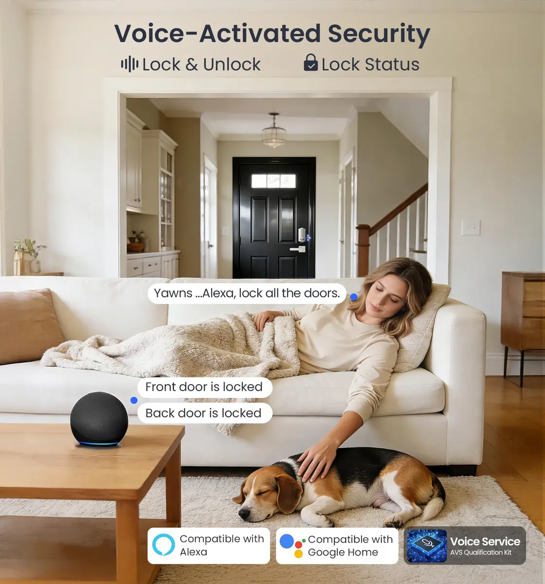 Veise VE012W WiFi Fingerprint Smart Lock with App Control & Keyless Entry, Satin Nickel (1-Pack) - view 5