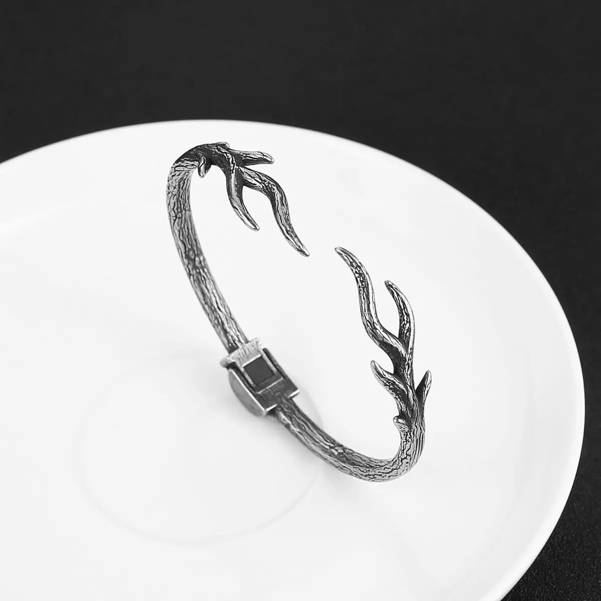 HZMAN Tree of Life Branch Shape Open Bracelet for Men Women Stainless Steel Adjustable Bangle - view 5
