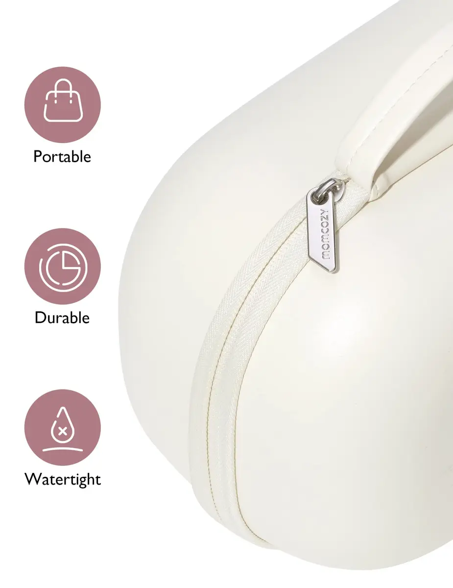 Momcozy Wearable Breast Pump Storage Bag White | Holds 2 Pumps, Hard Shell Case - view 5
