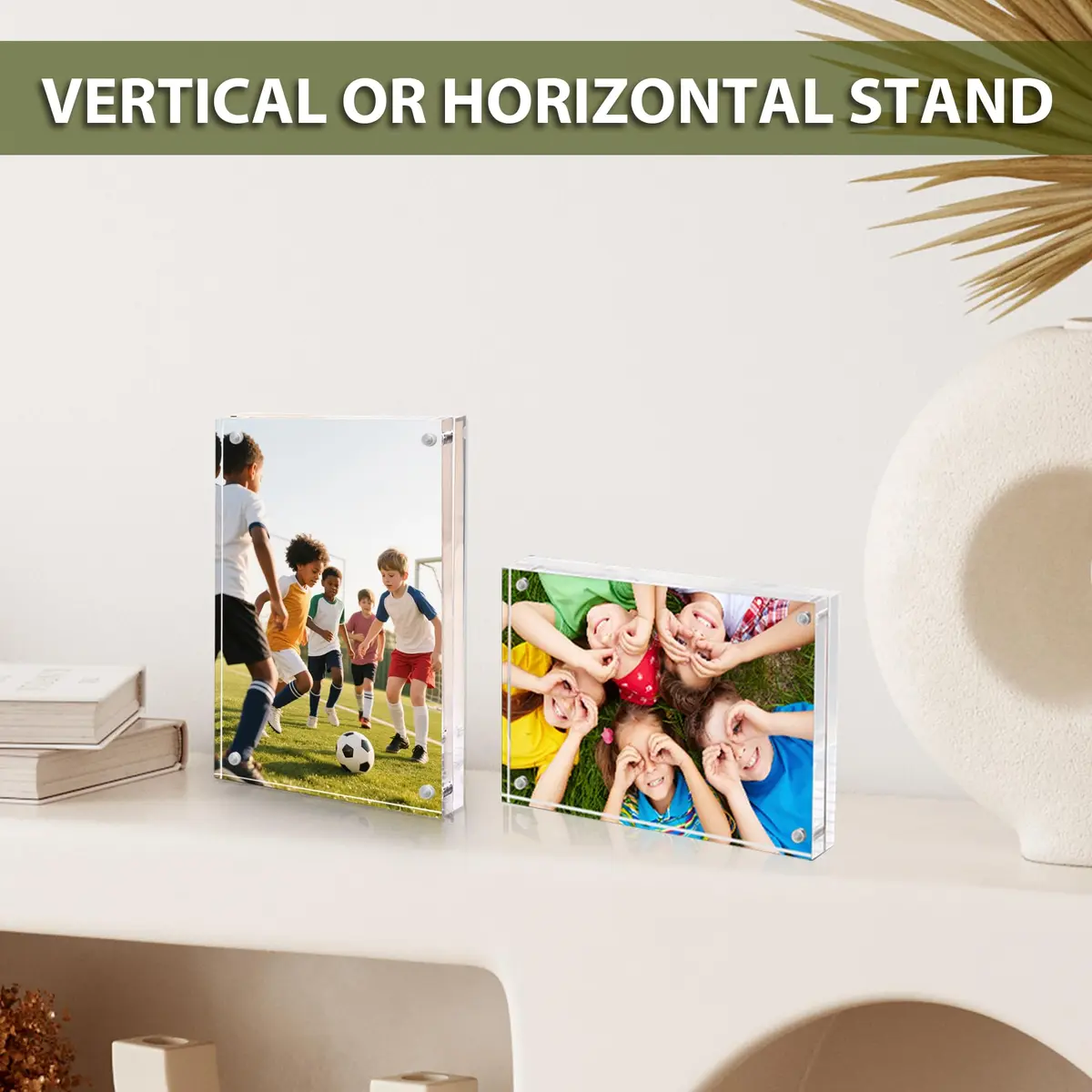 BP4U 4x6 Acrylic Picture Frame 3-Pack | Double-Sided Magnetic Display, UV-Resistant, Frameless Design - view 3