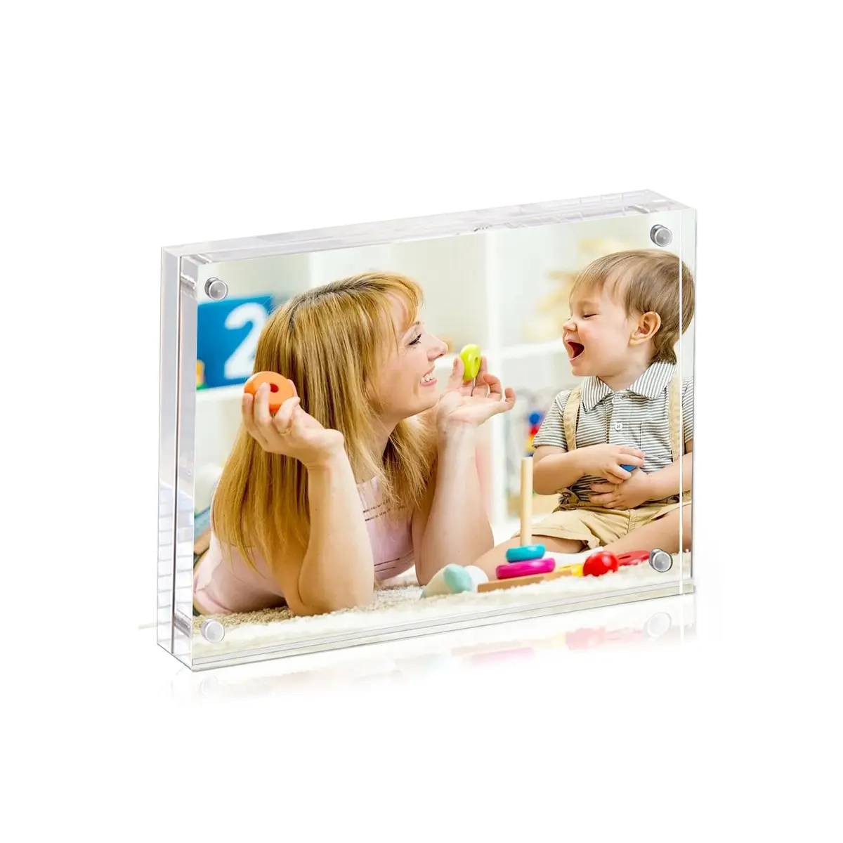 BP4U 4x6 Acrylic Picture Frame | Magnetic Double-Sided Photo Display (70-120 chars) - main product image