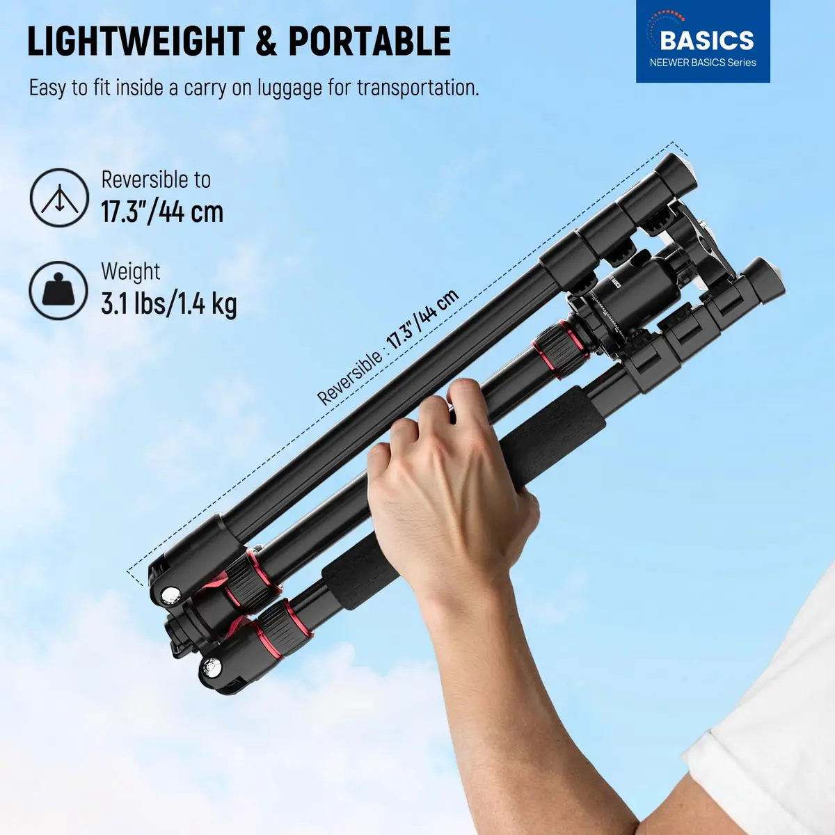 NEEWER Camera Tripod Monopod, 71" Aluminum Heavy Duty Travel Stand with 360° Ball Head & Phone Holder - view 2