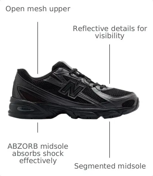 New Balance 740 Unisex Shoes | Impact-Absorbing ABZORB Midsole, Reflective Accents, Men 11.5 / Women 13 - view 3