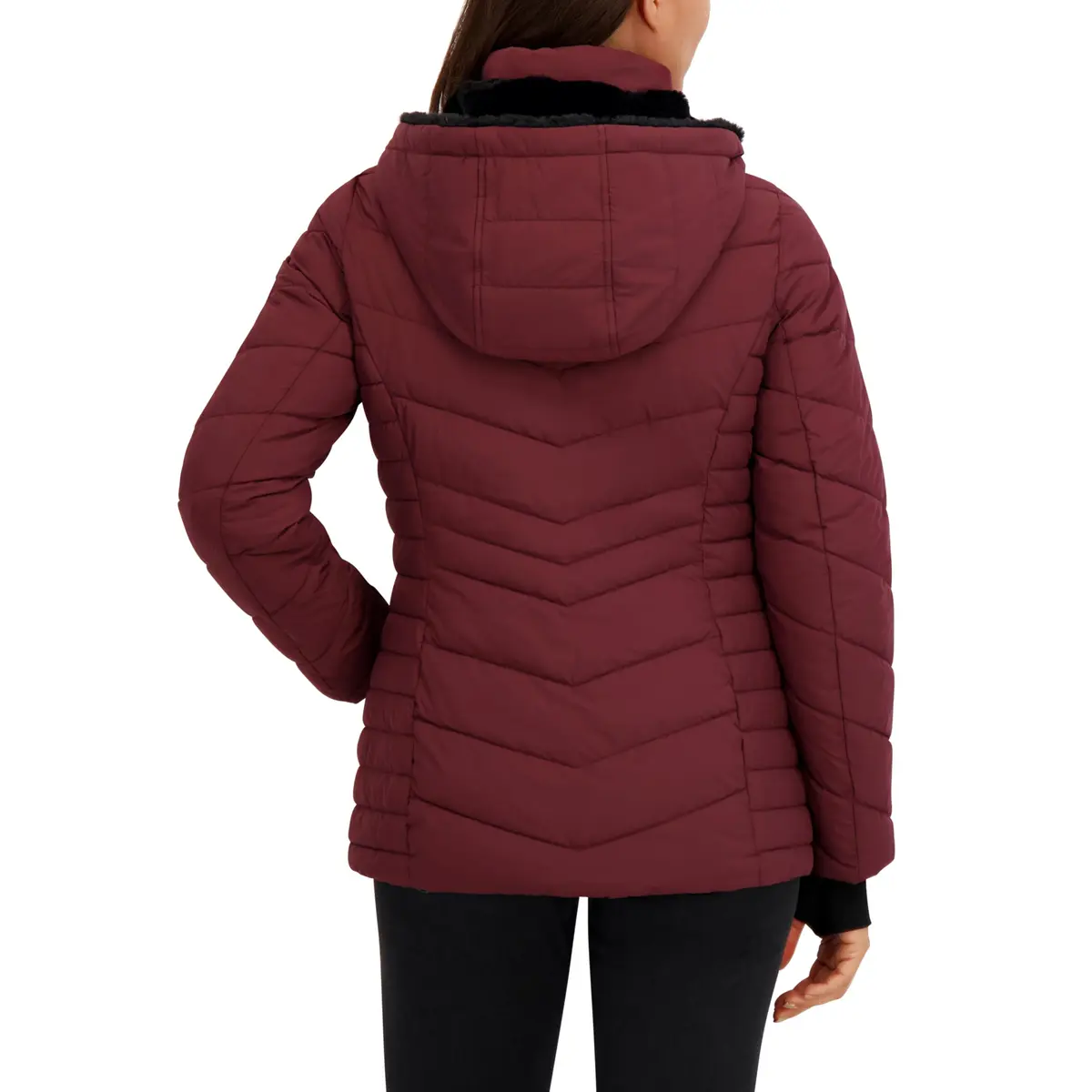 HFX Women's Stretch Puffer Jacket, Garnet, Medium | Active Warmth & Flexibility - view 3