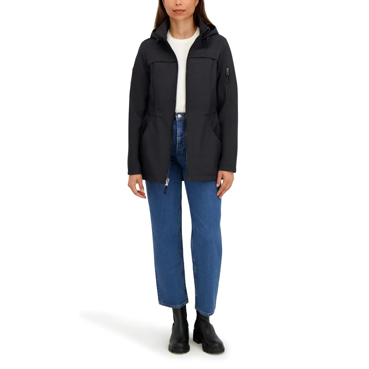 HFX Women's Longline Softshell Jacket, Print, Medium | Water-Resistant, Breathable, 32" Mid-Length - view 4