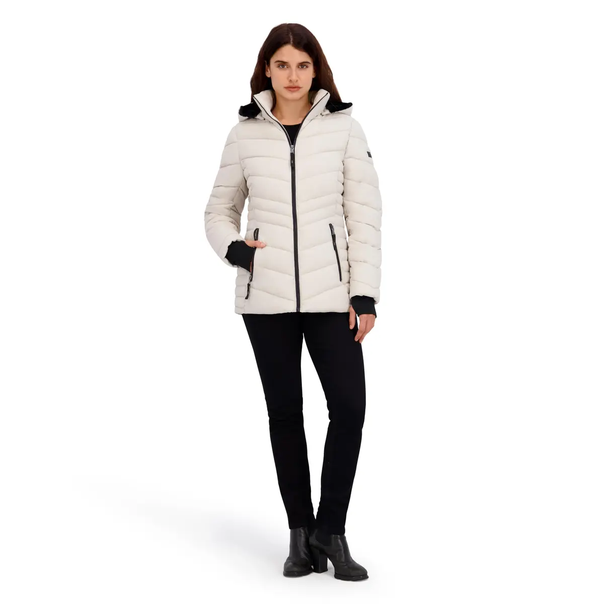 HFX Women's Stretch Puffer Jacket, Bone, Medium | Active & Performance Winter Coat - view 5