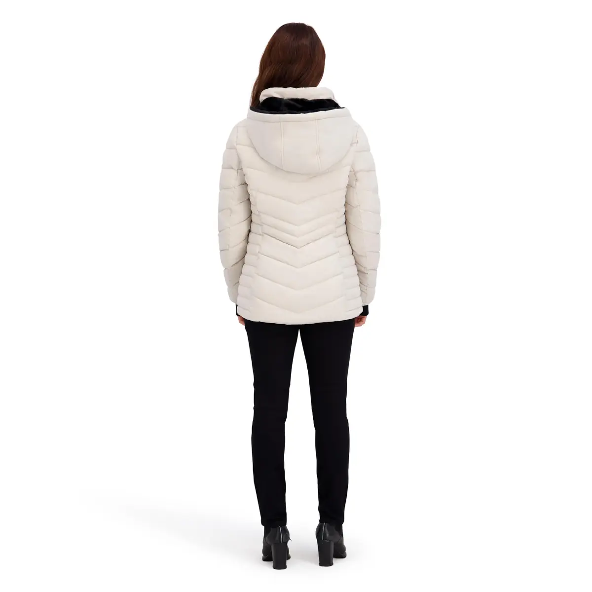 HFX Women's Stretch Puffer Jacket, Bone, Medium | Active & Performance Winter Coat - view 6