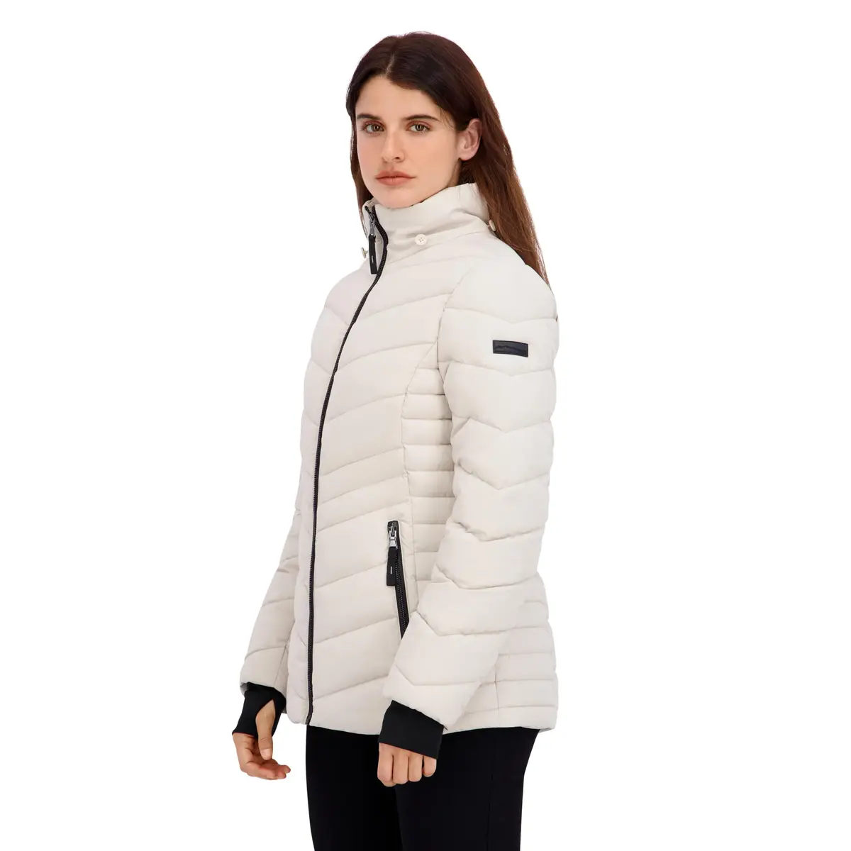 HFX Women's Stretch Puffer Jacket, Bone, Medium | Active & Performance Winter Coat - view 2