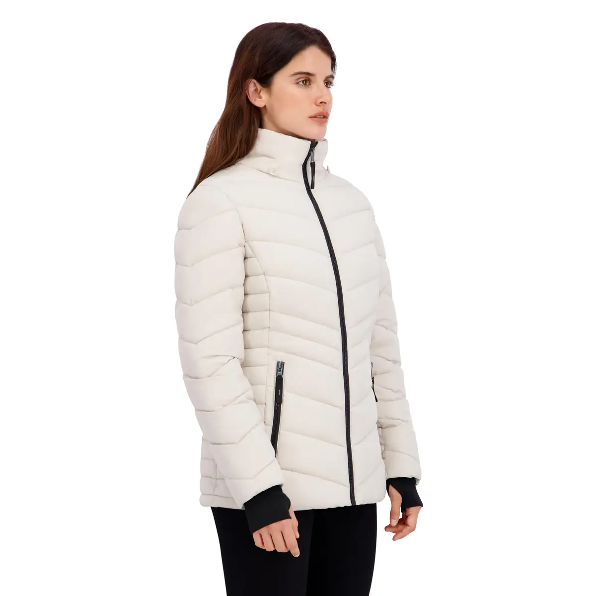 HFX Women's Stretch Puffer Jacket, Bone, Medium | Active & Performance Winter Coat - view 3