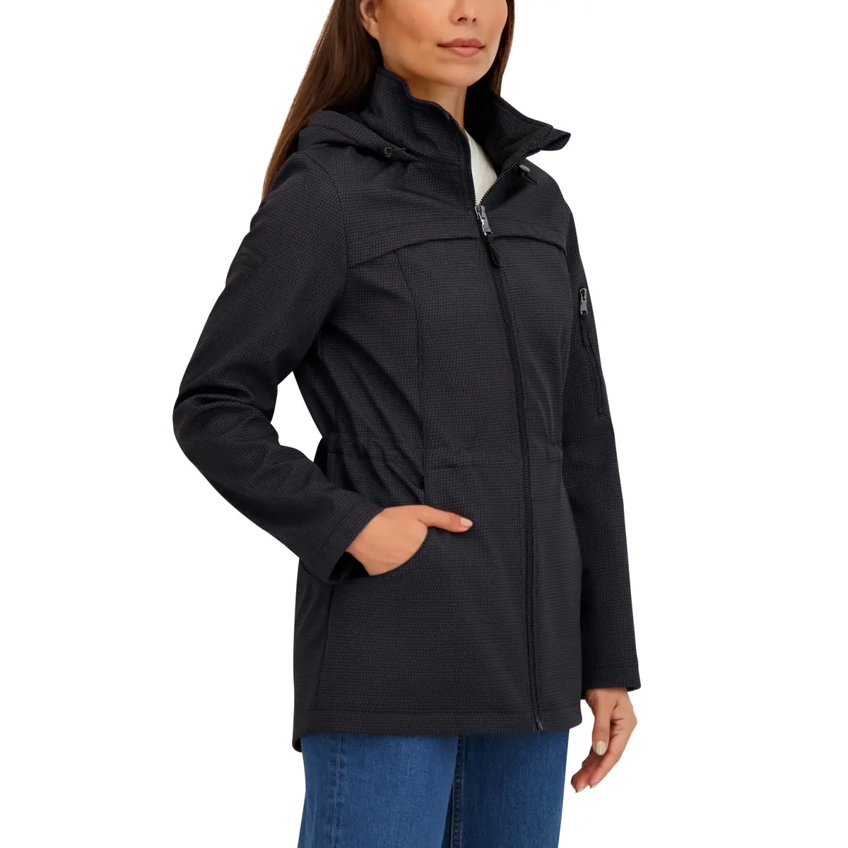 HFX Women's Longline Softshell Jacket, Print, Large | Water-Resistant, Breathable, Versatile - view 2