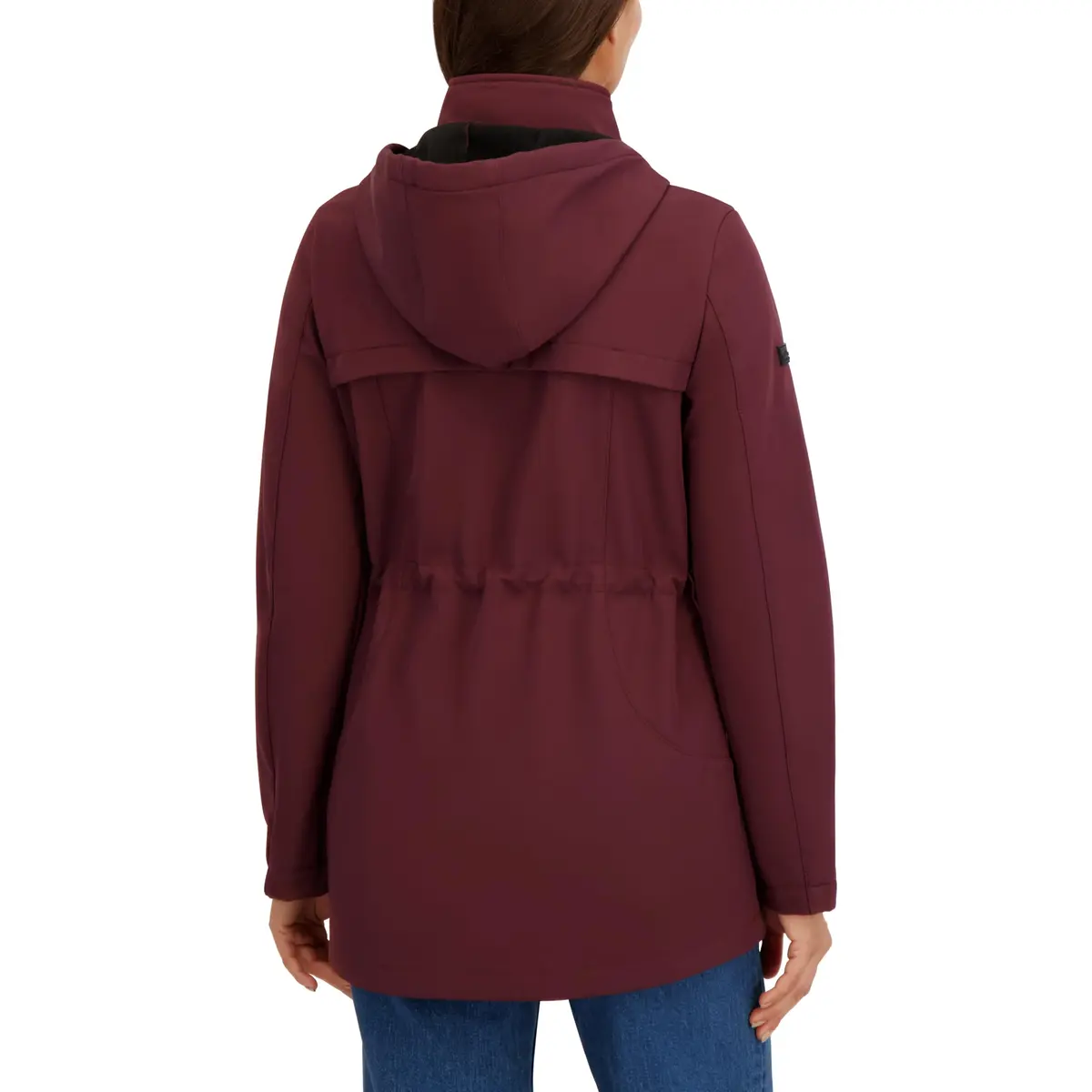 HFX Women's Longline Softshell Jacket, Garnet, Large | Water-Resistant, Breathable, 32" Mid-Length - view 4