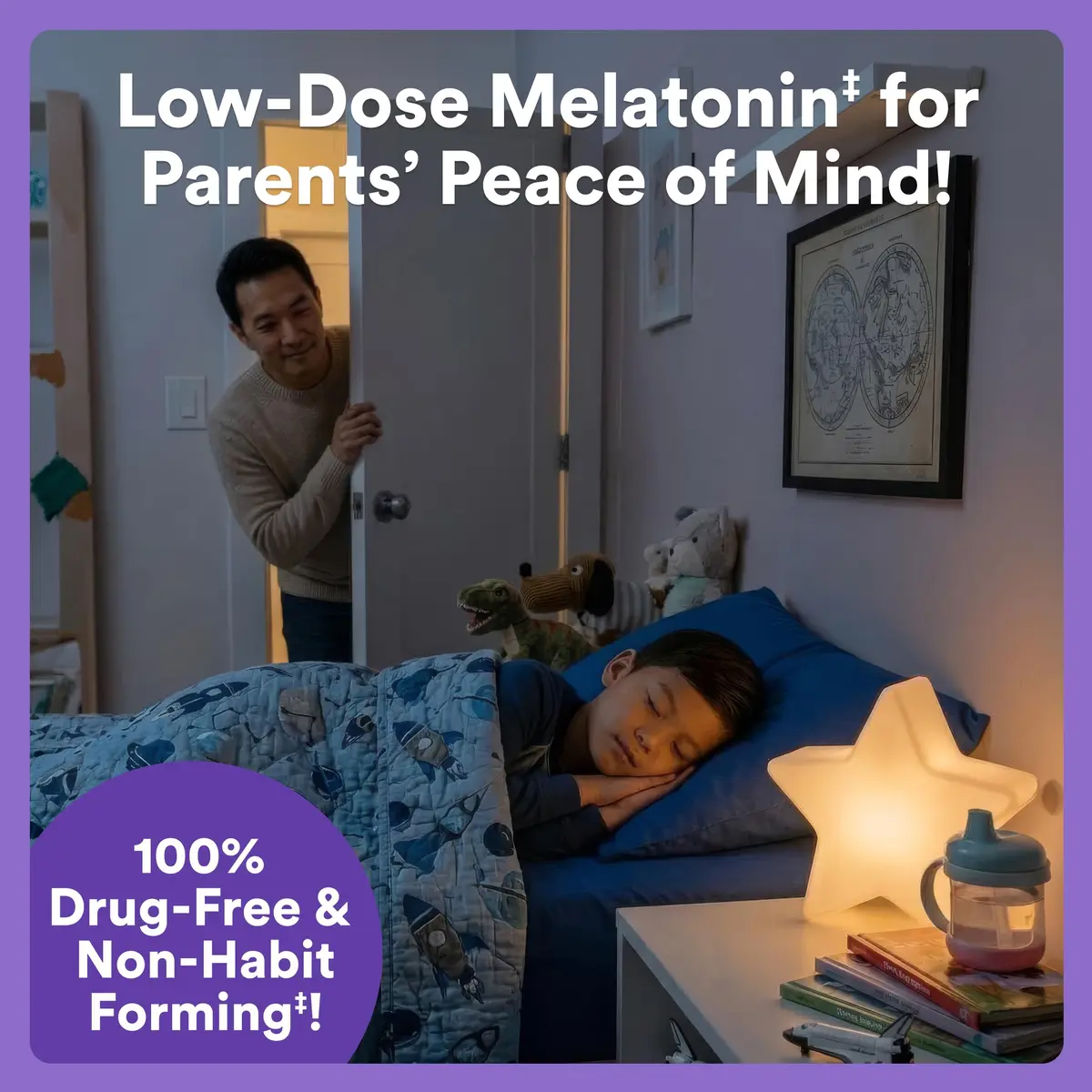 SmartyPants Kids Sleep Melatonin 0.5mg Gummies with Chamomile & Vitamin D3 | Gluten Free, Drug Free, Strawberry Mango Flavor - view 7