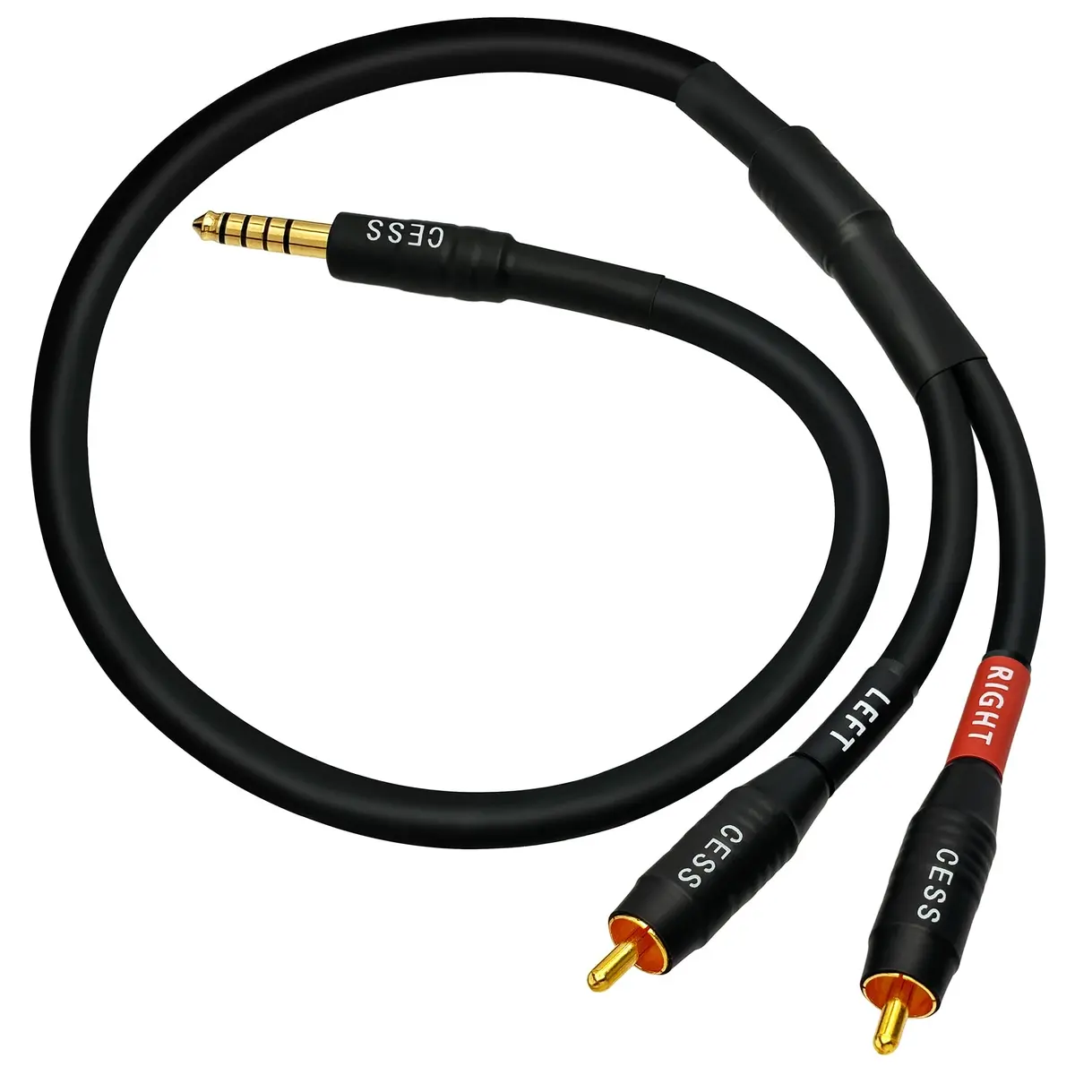 CNCESS 4.4mm Balanced Male to 2 RCA Plug Audio Cable 24 Inch | High-Fidelity Signal Transfer - main product image