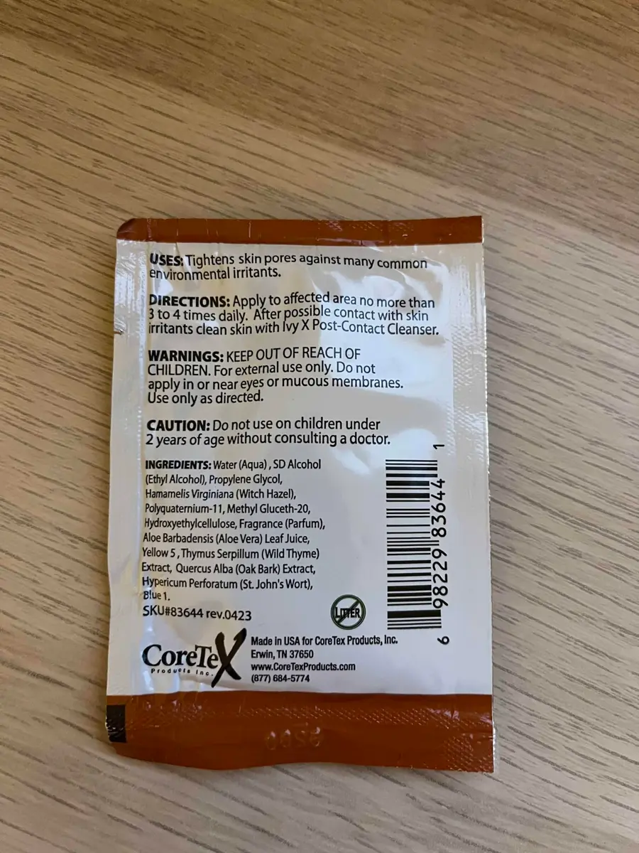CoreTex Ivy X Pre-Contact Poison Ivy Wipes 100 Count | Proactive Skin Barrier for Poison Oak & Sumac - view 9