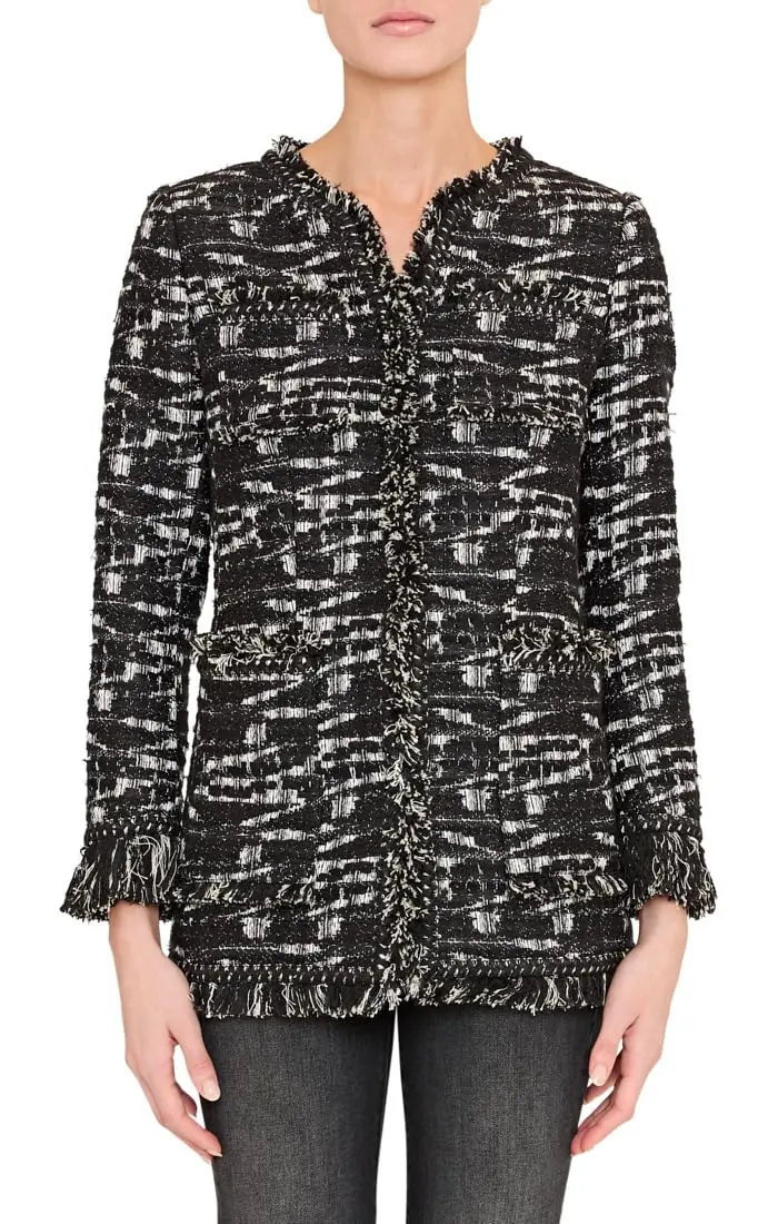 Kobi Halperin Gleb Jacket | Effortless Luxury Black/White Coat for Women - main product image