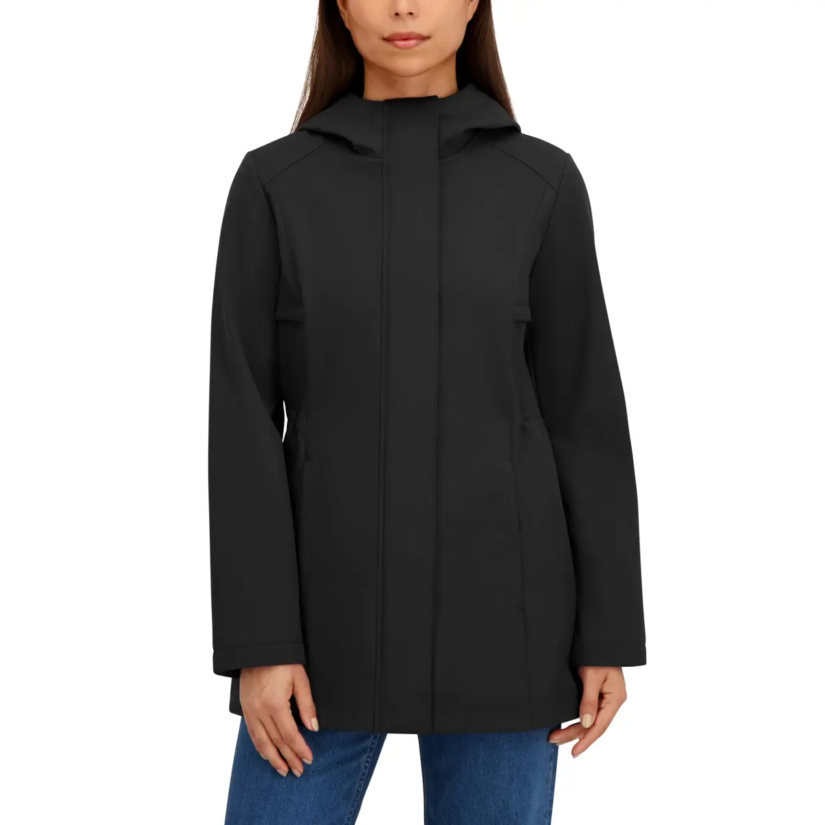 HFX Women's Adjustable Waist Softshell Jacket, Black, X-Large | Breathable, Water-Resistant, 4-Way Stretch - view 5