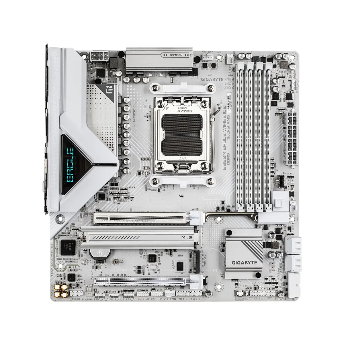 GIGABYTE B850M Eagle WIFI6E ICE AMD AM5 mATX Motherboard Support Ryzen 9000/8000/7000 DDR5 8+2+2 Power Phase 2X M.2 PCIe 5.0 USB-C WIFI6E 2.5GbE LAN 3-Year Warranty - view 2