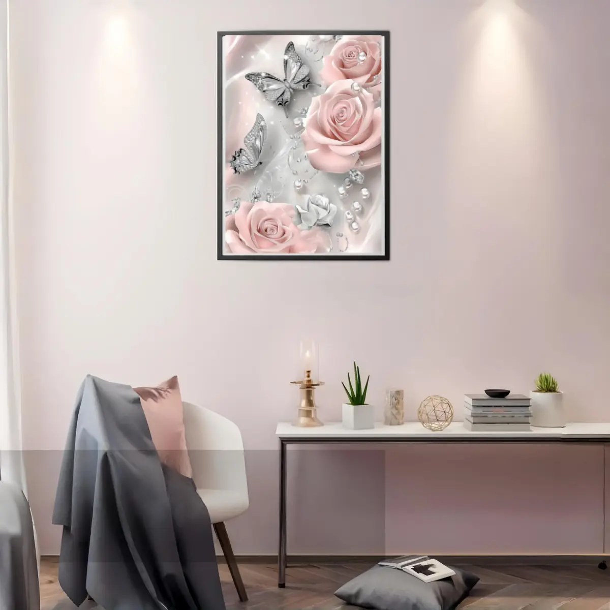 BYGFHLYW 5D Butterfly Rose Flower Diamond Painting Kit 12x16 inches (30x40 cm) | Full Drill Gem Art for Adults - view 5
