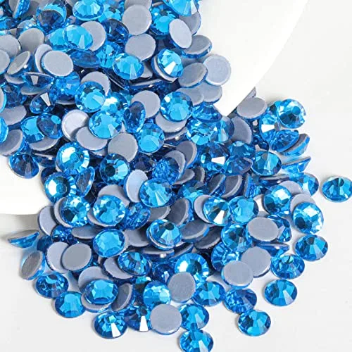 BEADSLAND Hotfix Rhinestones Capri Blue SS40 (144pcs, 8.3-8.6mm) | Glass Crystal Embellishments for Crafts - main product image