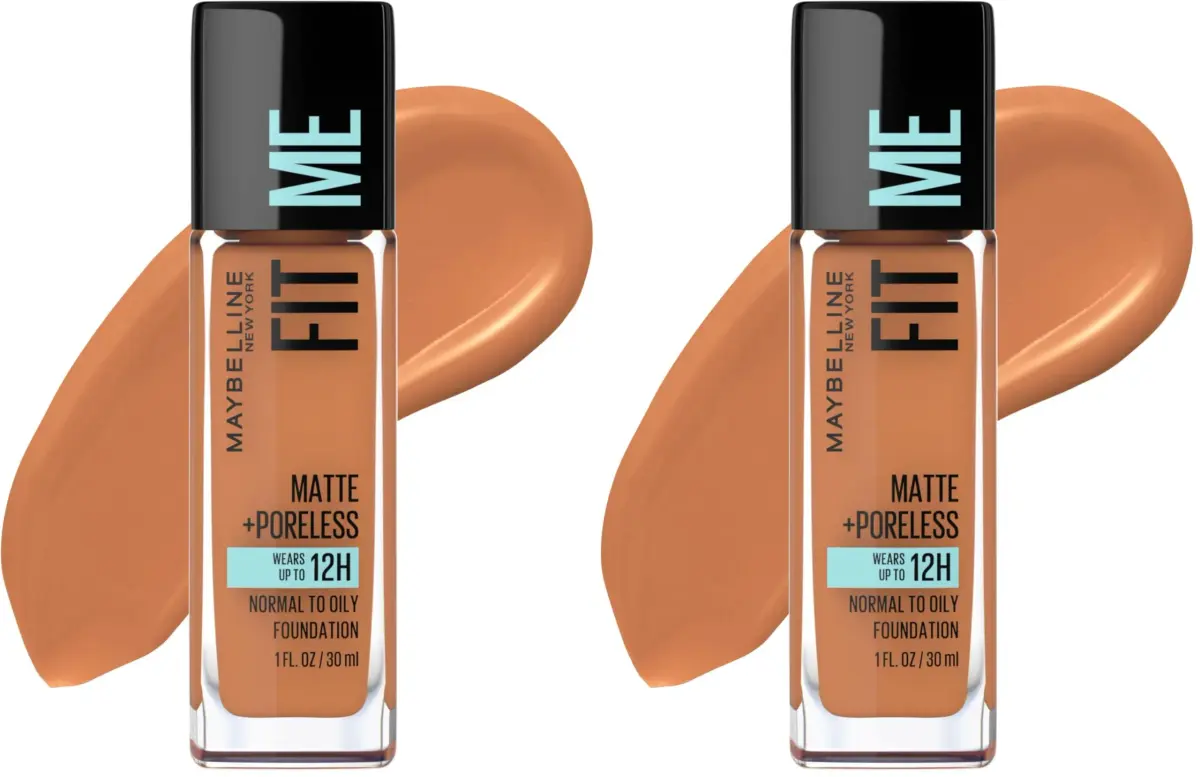 Maybelline Fit Me Matte + Poreless Liquid Foundation, Spicy Brown, Pack of 2 - main product image
