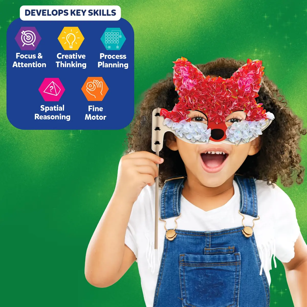 Skillmatics Poke-in Art Animal Masks Wood Craft Kit | Ages 4-9, Mess-Free Fun, Fine Motor Skills, Screen-Free, Travel Activity - view 5